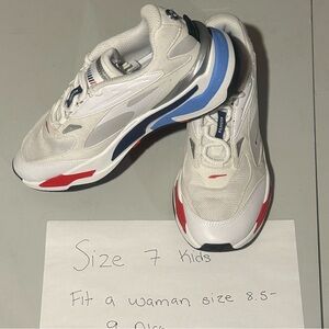 Puma White and Blue Sneakers